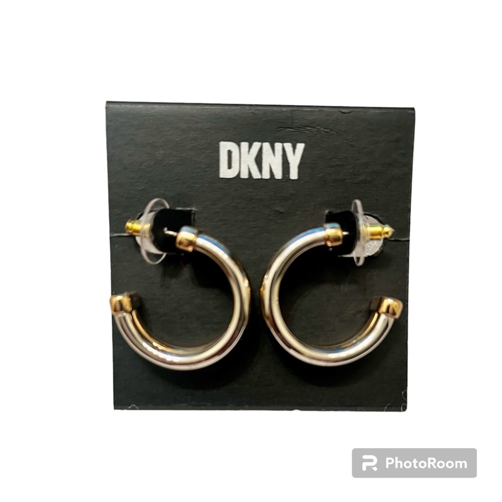 NWT DKNY gold/silver hoops